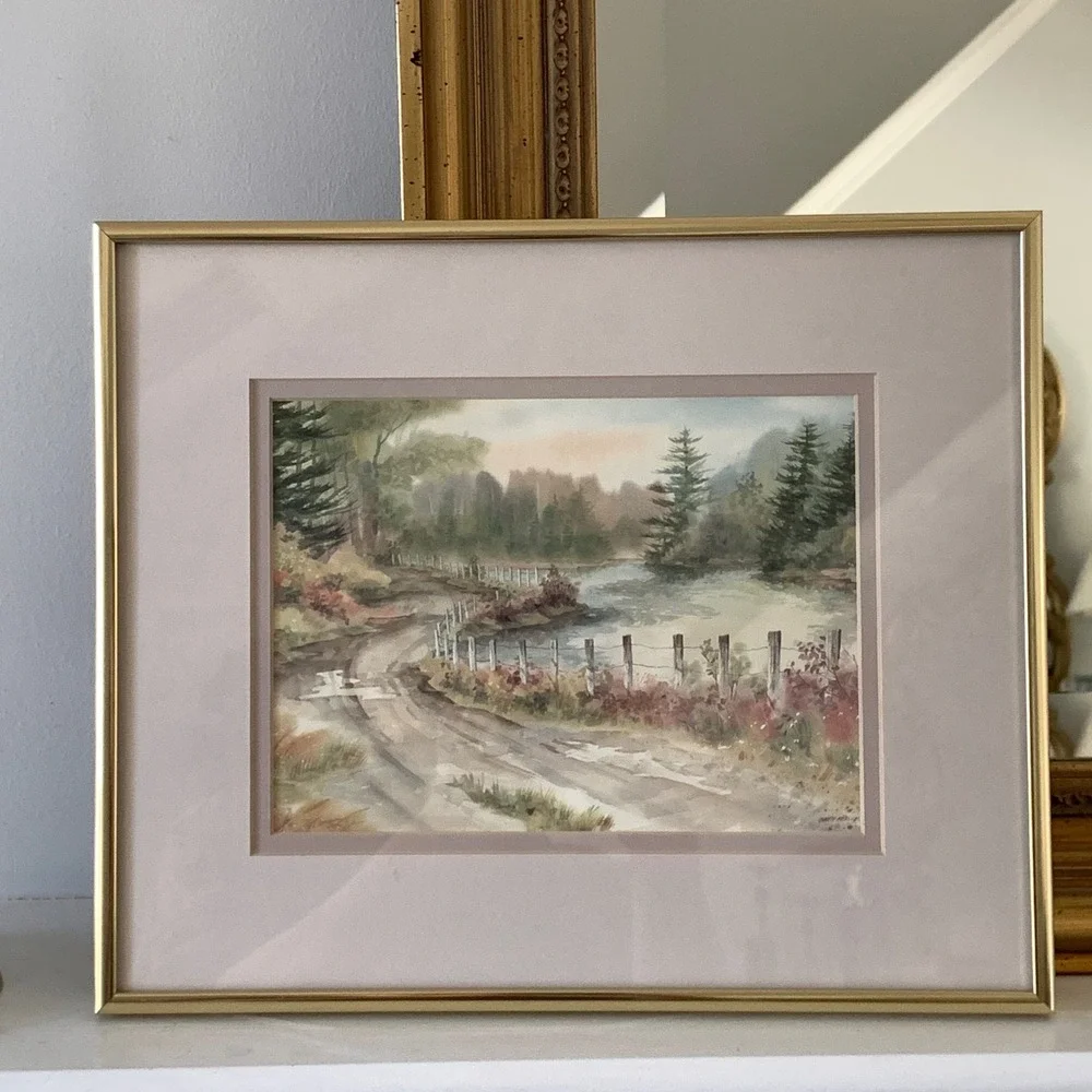 Owen Wexler‎ Winding Road Framed Landscape Lithograph Impressionist Nature Scene